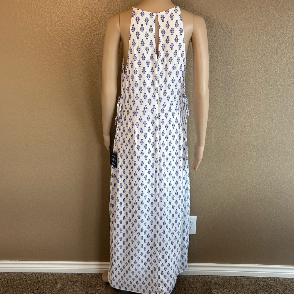 Lulus Women’s Maxi Dress With Purple Floral Pattern Side Ties Sz L NWT - Picture 6 of 12